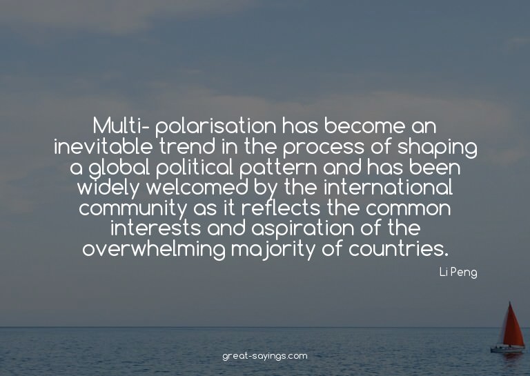 Multi- polarisation has become an inevitable trend in t