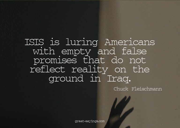 ISIS is luring Americans with empty and false promises