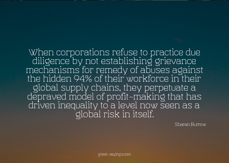 When corporations refuse to practice due diligence by n