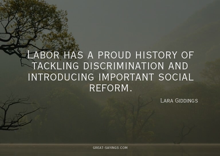 Labor has a proud history of tackling discrimination an