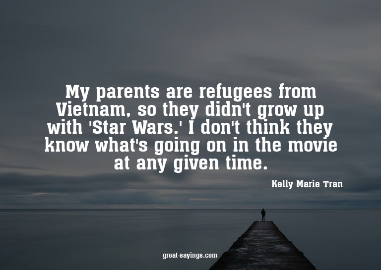 My parents are refugees from Vietnam, so they didn't gr