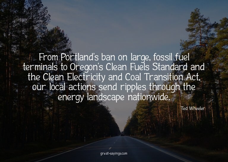 From Portland's ban on large, fossil fuel terminals to