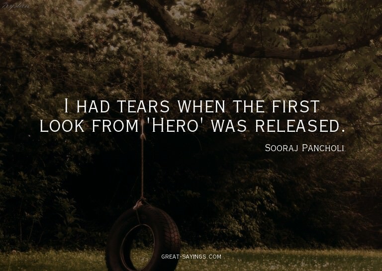 I had tears when the first look from 'Hero' was release