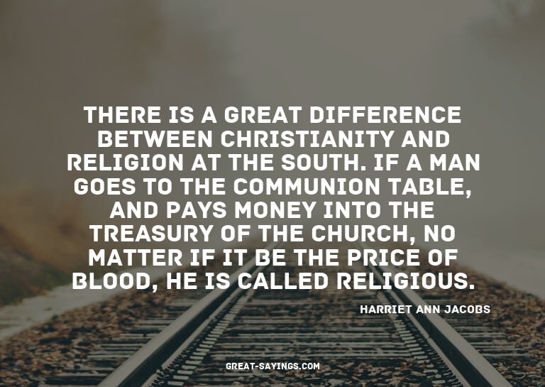 There is a great difference between Christianity and re