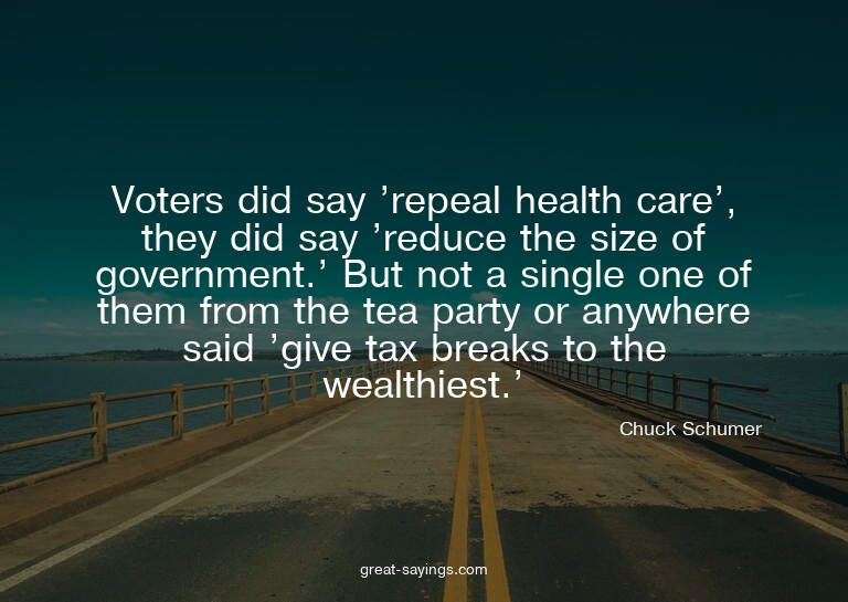 Voters did say 'repeal health care', they did say 'redu