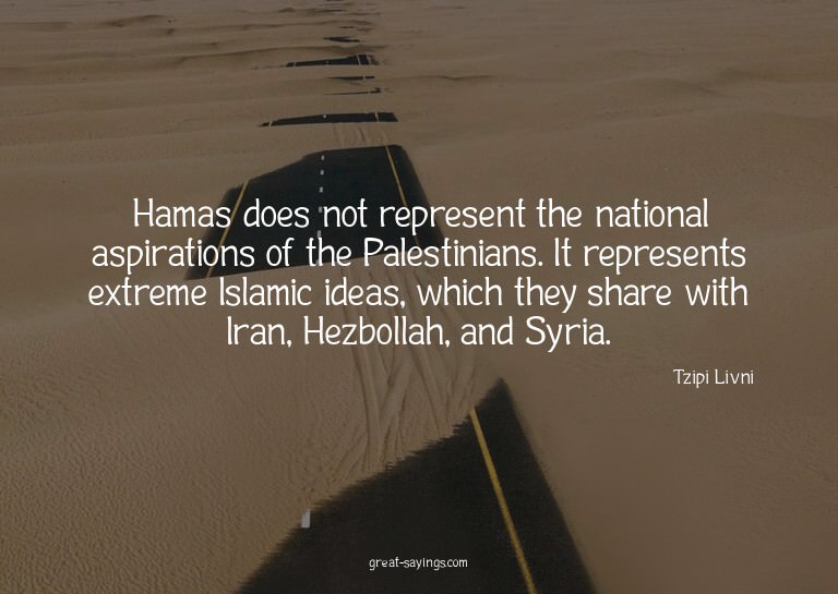Hamas does not represent the national aspirations of th