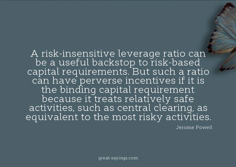 A risk-insensitive leverage ratio can be a useful backs