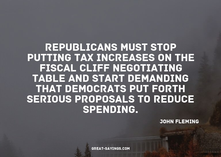 Republicans must stop putting tax increases on the fisc
