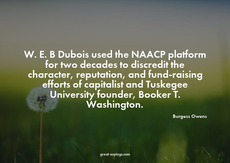W. E. B Dubois used the NAACP platform for two decades