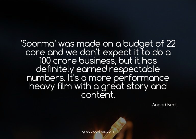 'Soorma' was made on a budget of 22 core and we don't e