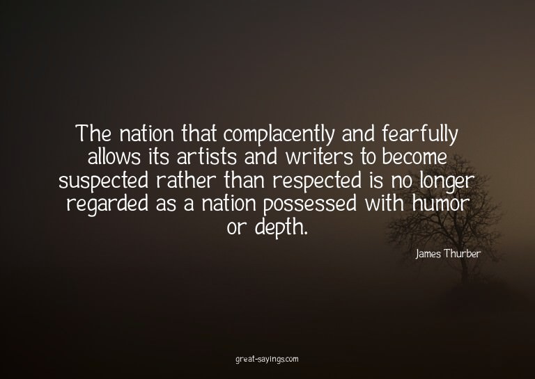 The nation that complacently and fearfully allows its a