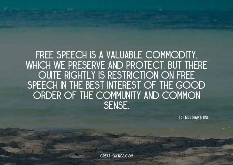 Free speech is a valuable commodity, which we preserve