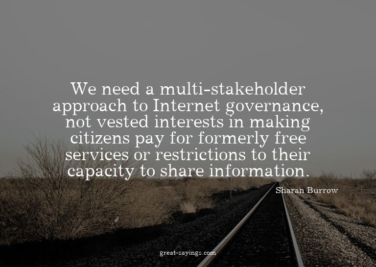 We need a multi-stakeholder approach to Internet govern