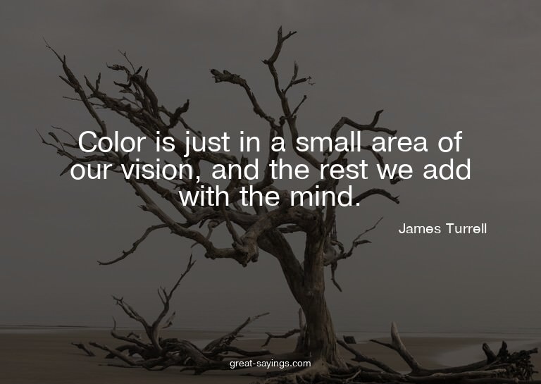 Color is just in a small area of our vision, and the re