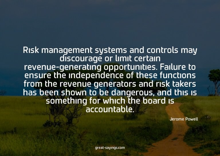 Risk management systems and controls may discourage or