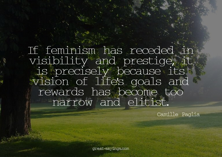 If feminism has receded in visibility and prestige, it