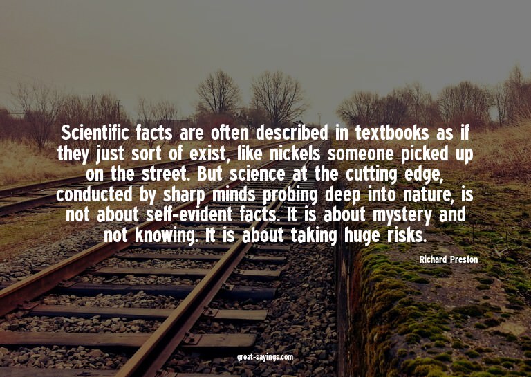 Scientific facts are often described in textbooks as if