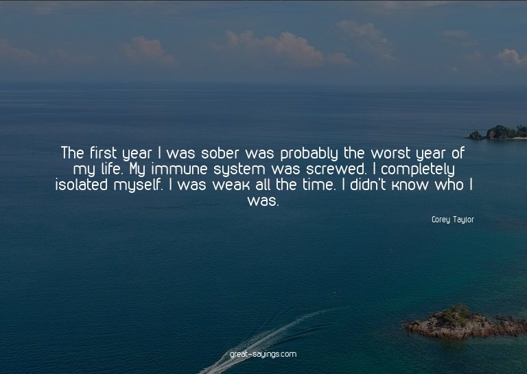 The first year I was sober was probably the worst year