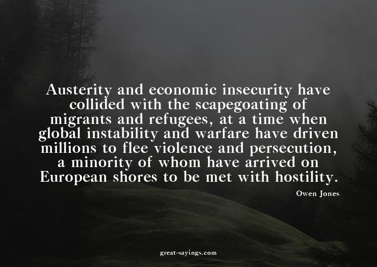 Austerity and economic insecurity have collided with th