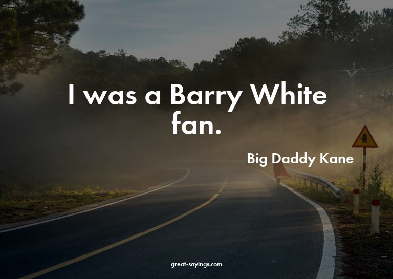 I was a Barry White fan.

