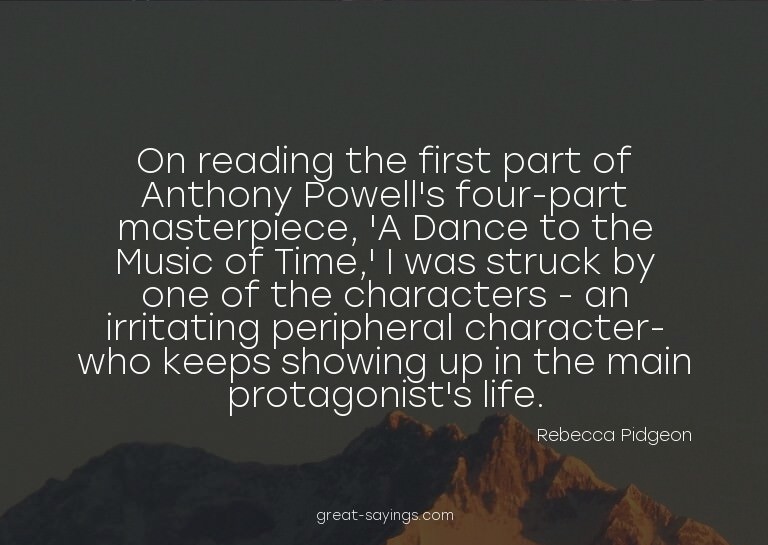 On reading the first part of Anthony Powell's four-part