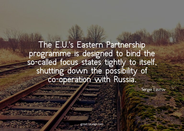 The E.U.'s Eastern Partnership programme is designed to