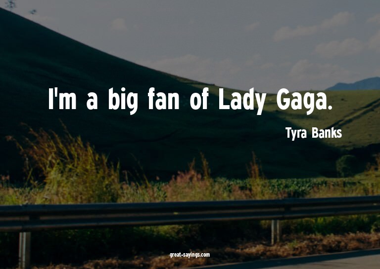 I'm a big fan of Lady Gaga.

