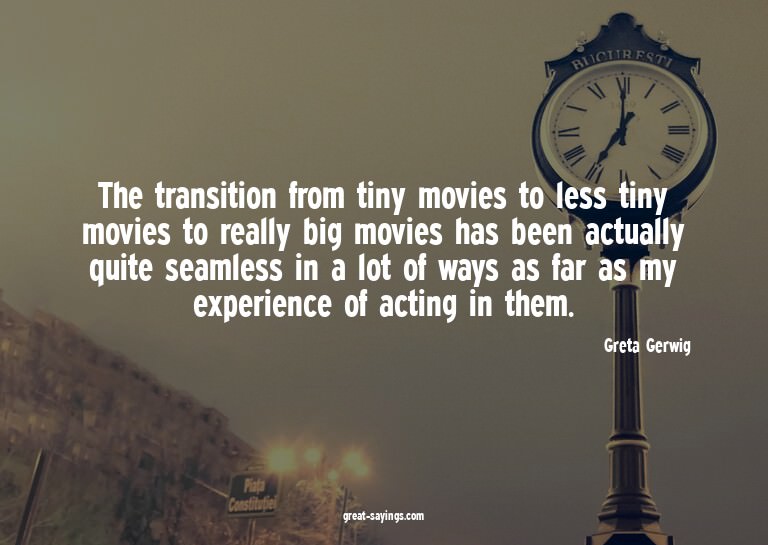 The transition from tiny movies to less tiny movies to
