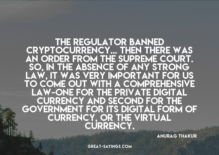 The regulator banned cryptocurrency... then there was a