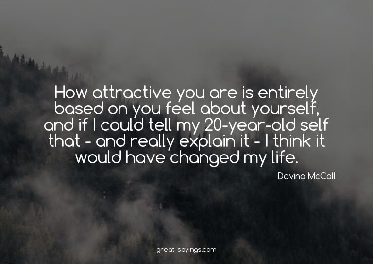 How attractive you are is entirely based on you feel ab