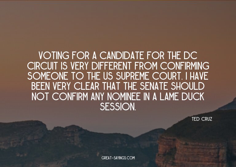 Voting for a candidate for the DC circuit is very diffe