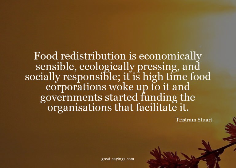 Food redistribution is economically sensible, ecologica
