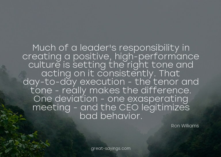 Much of a leader's responsibility in creating a positiv