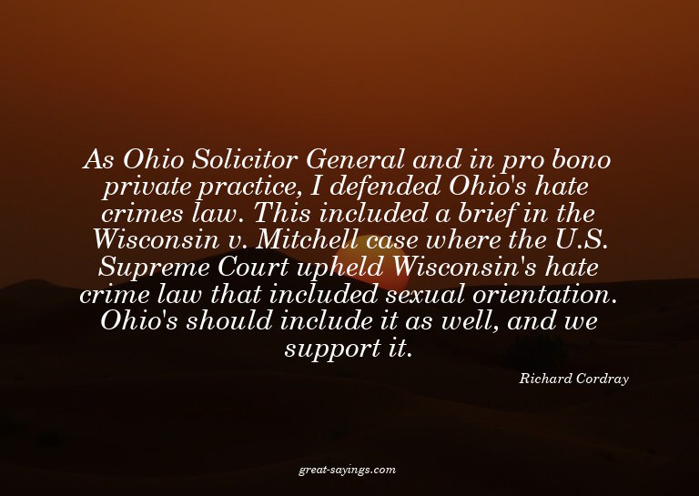 As Ohio Solicitor General and in pro bono private pract