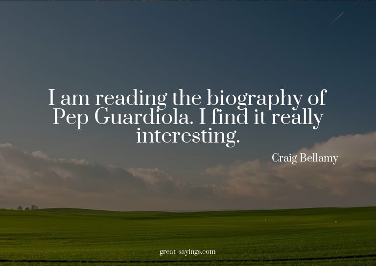 I am reading the biography of Pep Guardiola. I find it