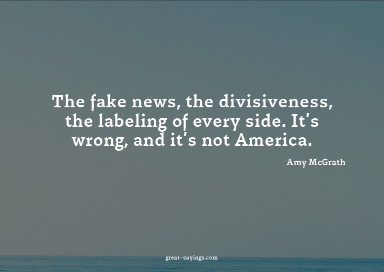 The fake news, the divisiveness, the labeling of every