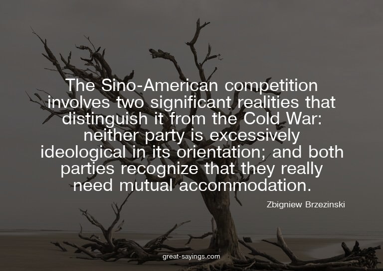 The Sino-American competition involves two significant