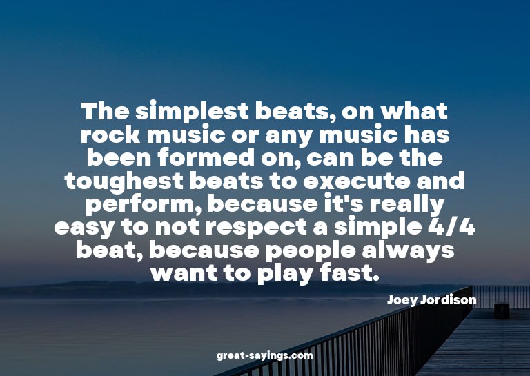 The simplest beats, on what rock music or any music has