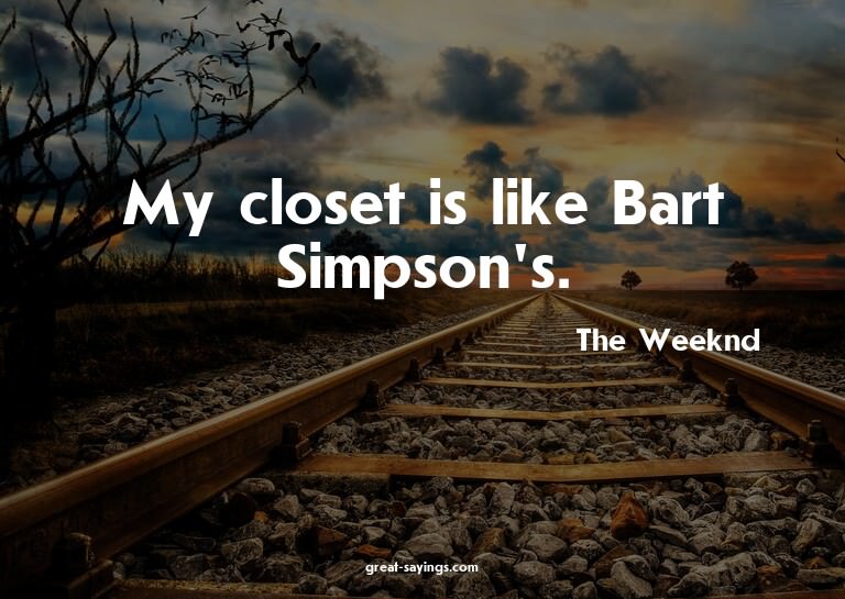 My closet is like Bart Simpson's.

