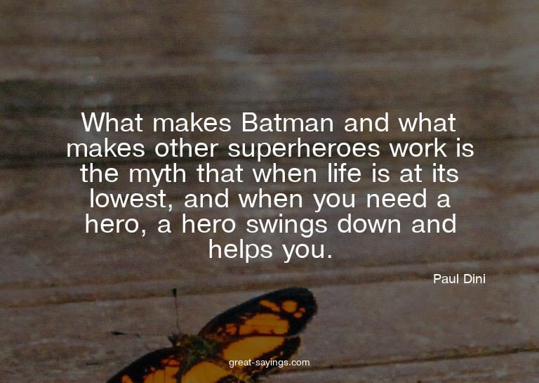 What makes Batman and what makes other superheroes work