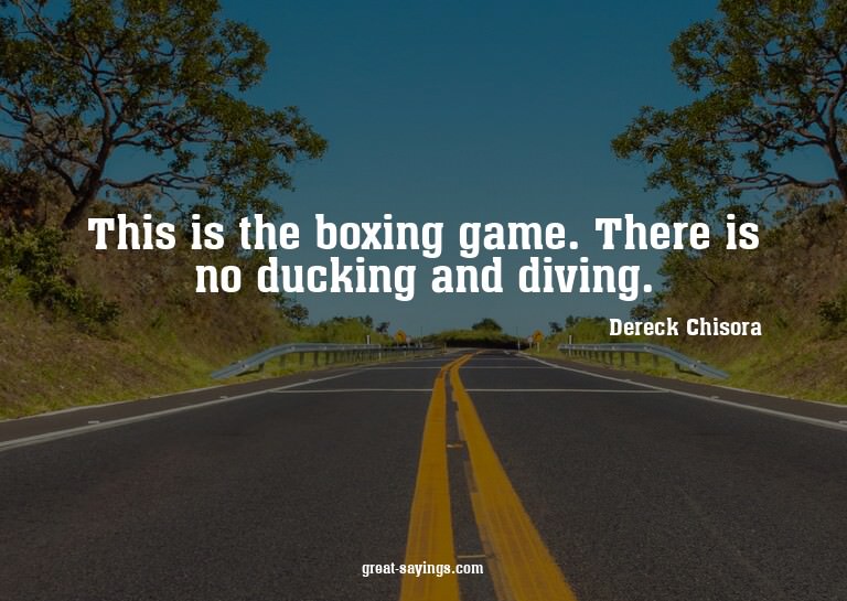 This is the boxing game. There is no ducking and diving