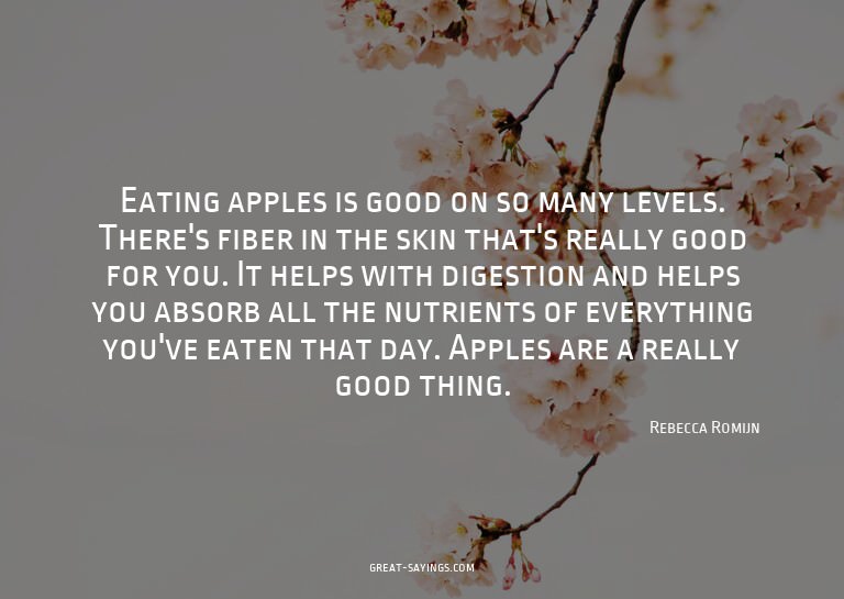 Eating apples is good on so many levels. There's fiber