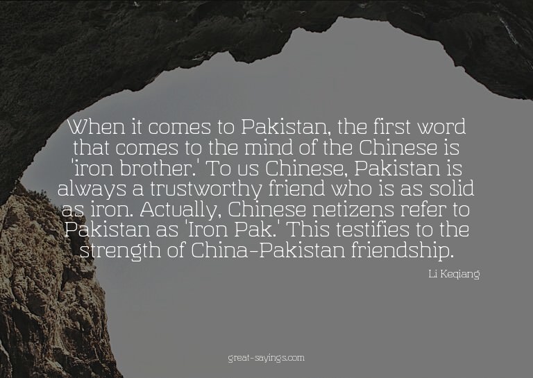 When it comes to Pakistan, the first word that comes to
