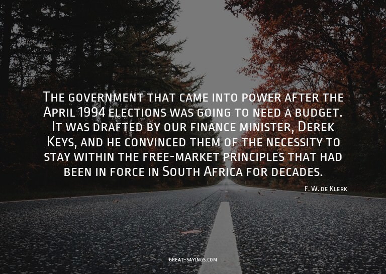 The government that came into power after the April 199