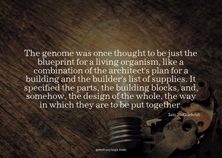The genome was once thought to be just the blueprint fo