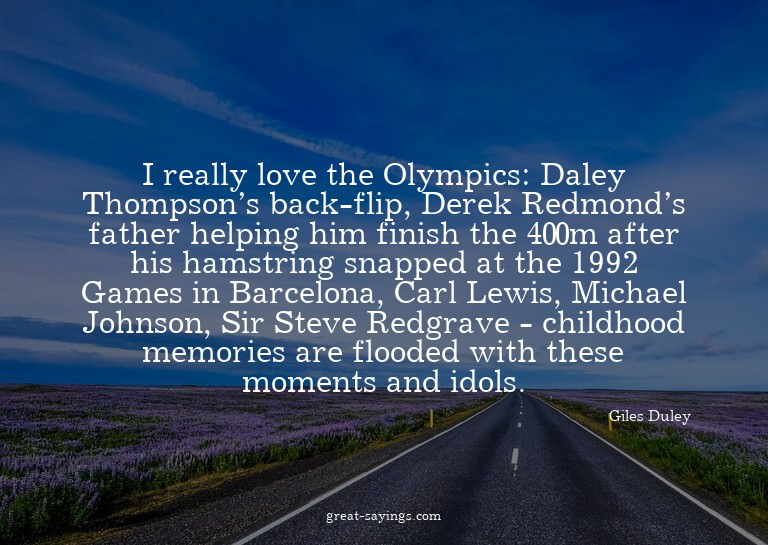 I really love the Olympics: Daley Thompson's back-flip,