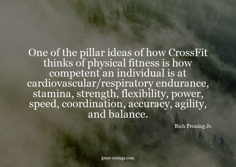 One of the pillar ideas of how CrossFit thinks of physi