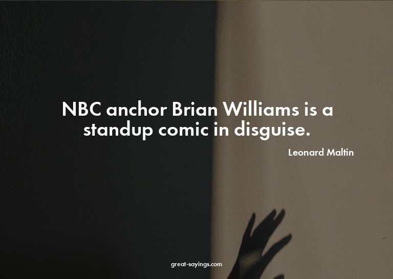NBC anchor Brian Williams is a standup comic in disguis