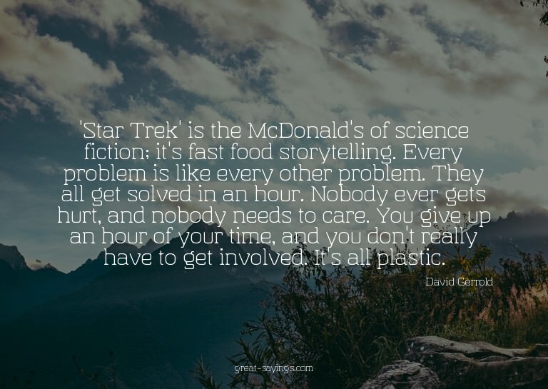 'Star Trek' is the McDonald's of science fiction; it's