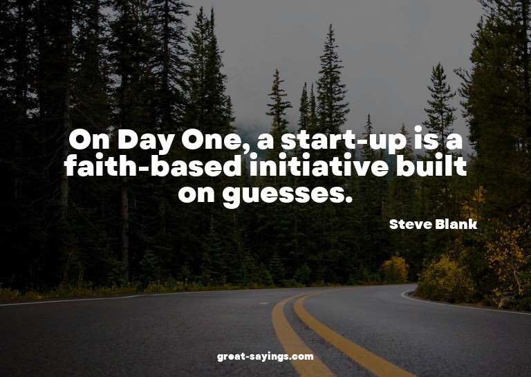 On Day One, a start-up is a faith-based initiative buil